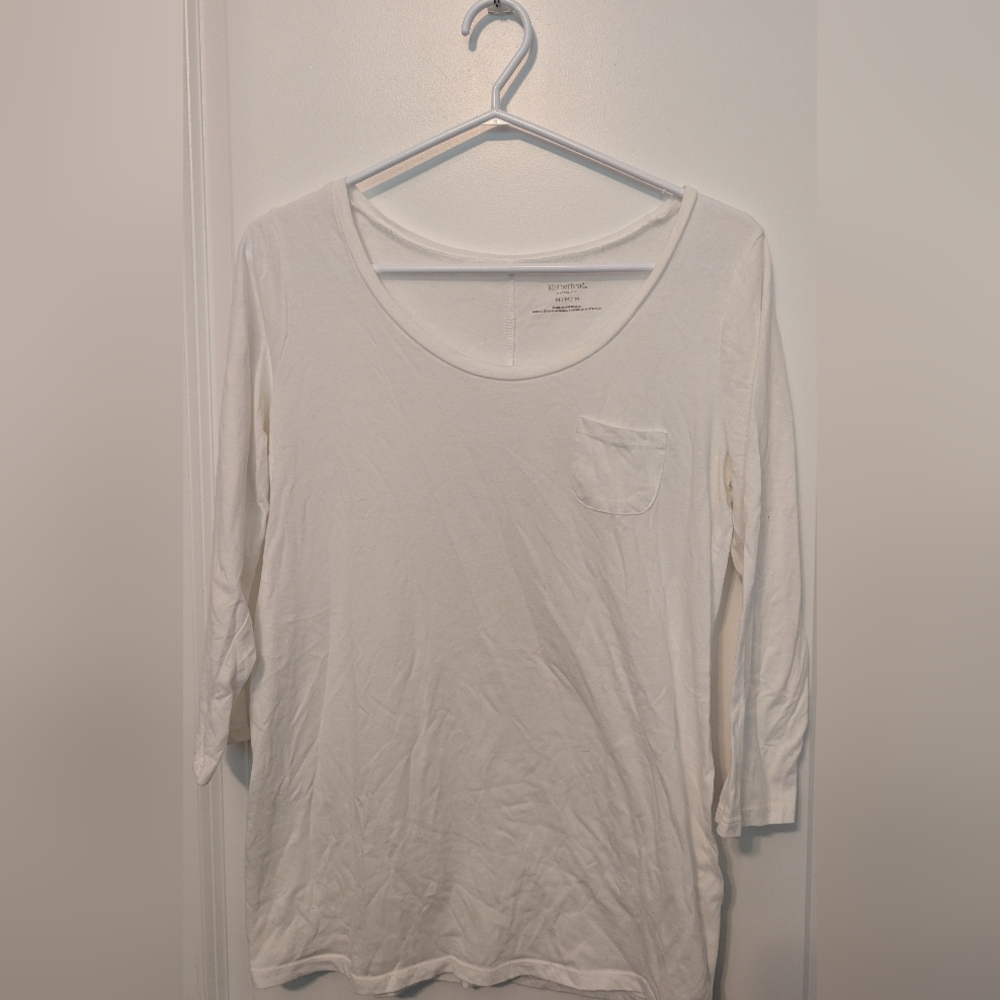 Motherhood Maternity White 3/4 Sleeve Shirt